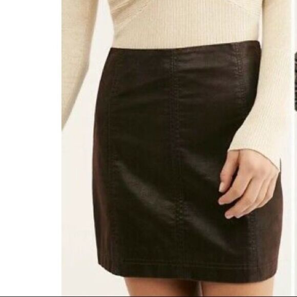 Free People Dark Brown Mini Skirt - Picture 4 of 6
